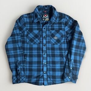 686 Sienna Fleece Flannel Shirt Jacket Mens Small Snap Thermal Warm Snowboard